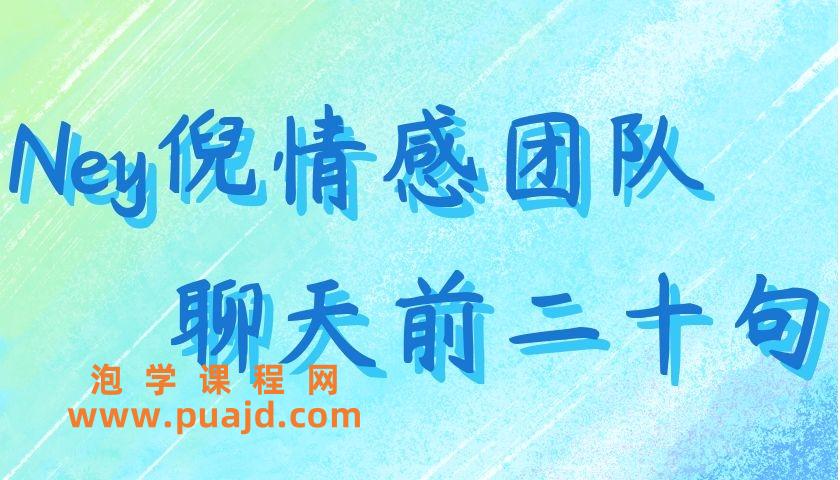 Ney倪情感团队-聊天前二十句