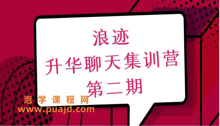 浪迹升华聊天集训营2.0第二期