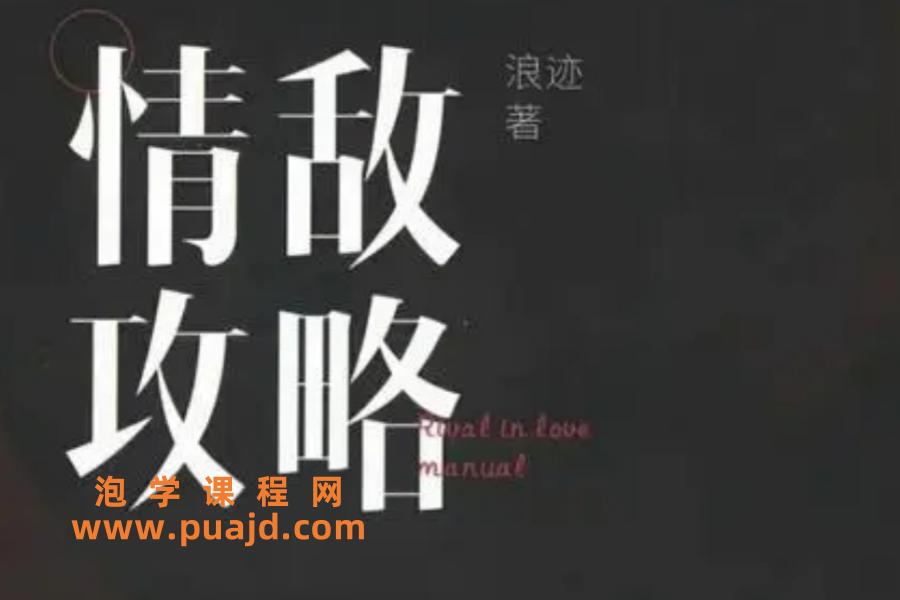 浪迹《情敌攻略视频课+进阶版》